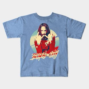 keanu burn the city pop art Kids T-Shirt